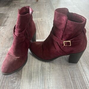 Women's Burgundy Ankle Boots